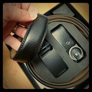 Marino Avenue Mens Black Leather Belt